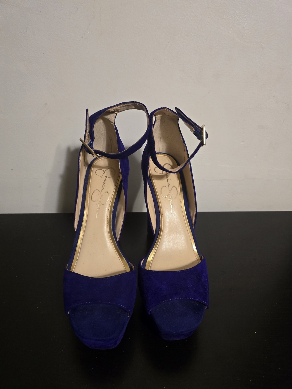 Jessica Simpson Purple Suede Ankle-Strap Heels